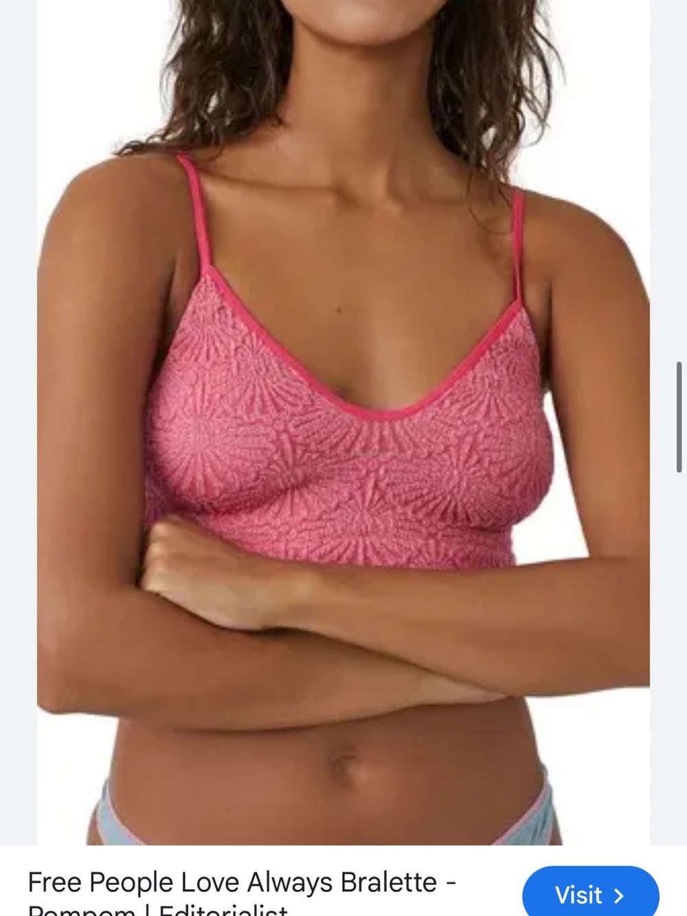 Free People Pink Lace Bralette